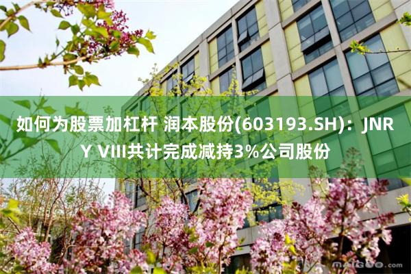 如何为股票加杠杆 润本股份(603193.SH)：JNRY VIII共计完成减持3%公司股份