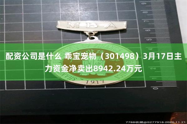 配资公司是什么 乖宝宠物（301498）3月17日主力资金净卖出8942.24万元