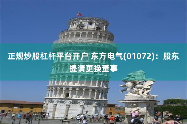 正规炒股杠杆平台开户 东方电气(01072)：股东提请更换董事