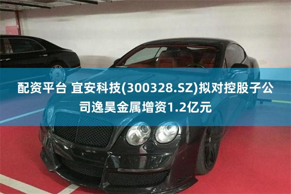 配资平台 宜安科技(300328.SZ)拟对控股子公司逸昊金属增资1.2亿元